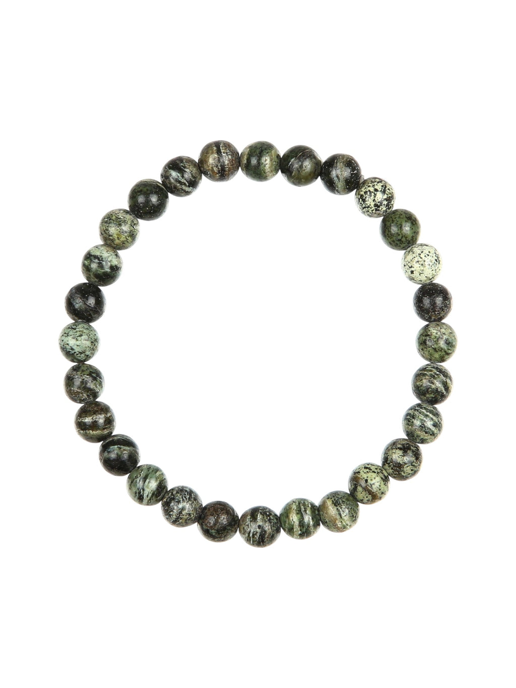 Green Zebra Jasper Stone Stretch Bracelet B2978-8MM