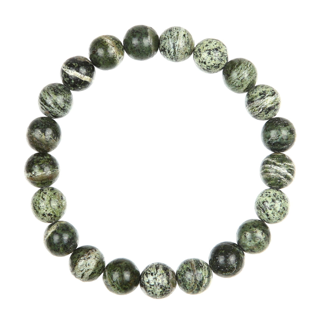 Green Zebra Jasper Stone Stretch Bracelet B2978-8MM
