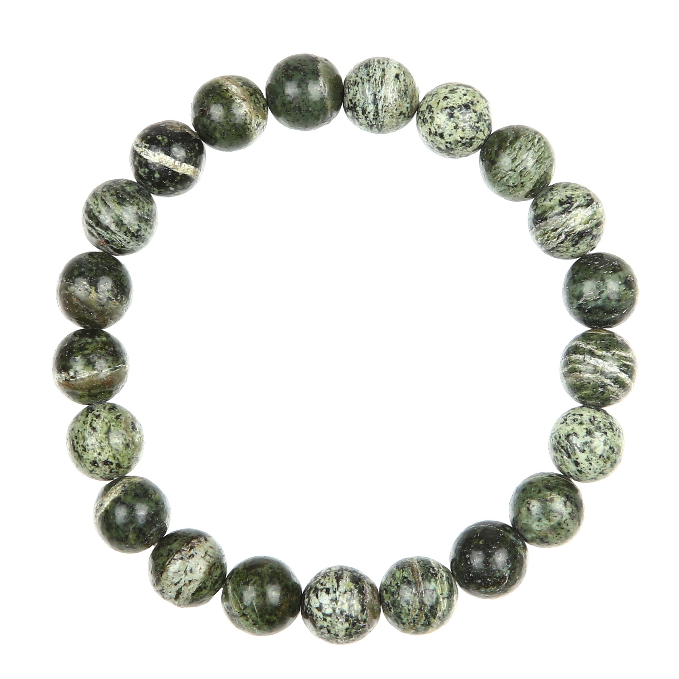 Green Zebra Jasper Stone Stretch Bracelet B2978-8MM