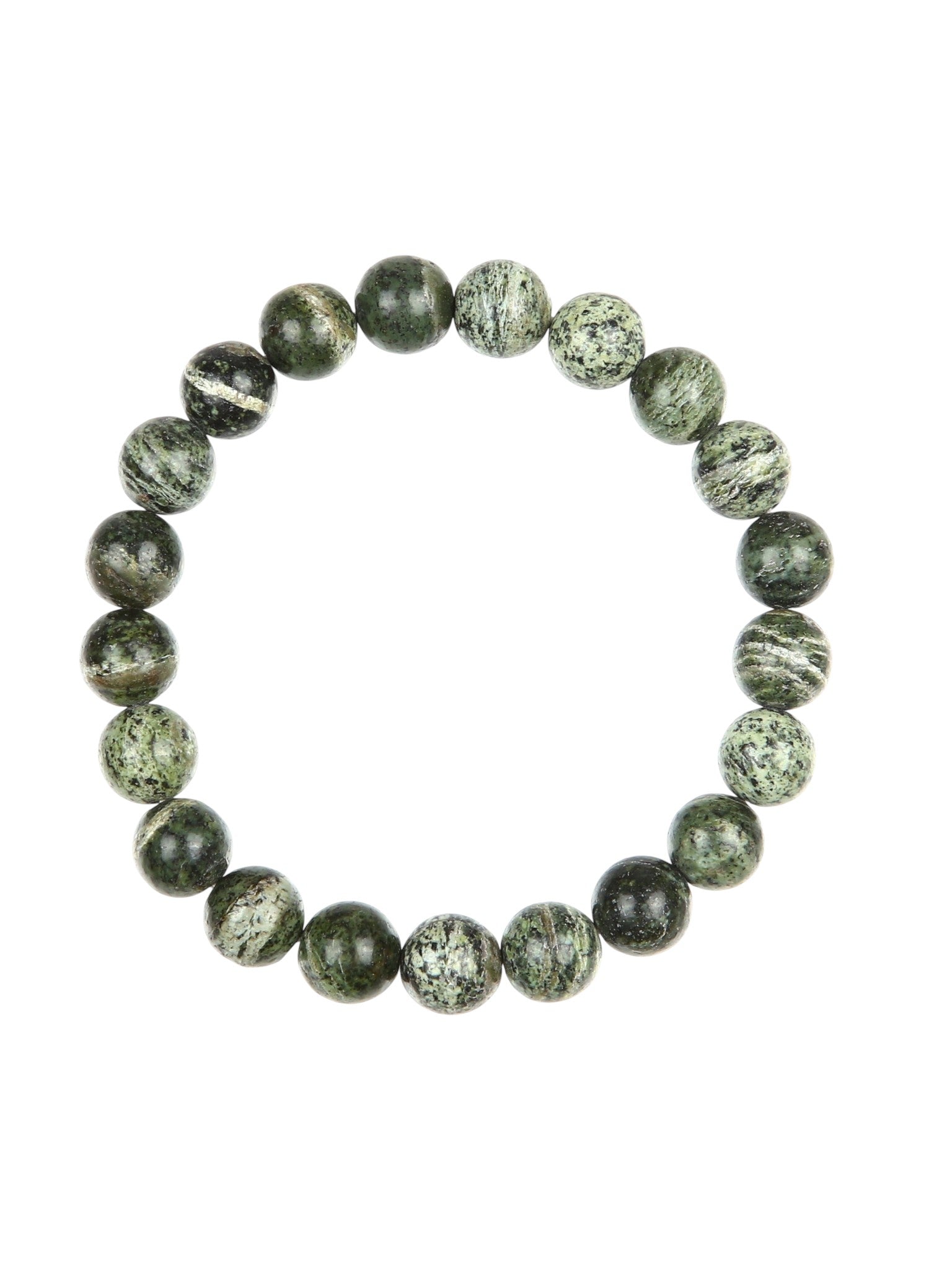 Green Zebra Jasper Stone Stretch Bracelet B2978-10MM