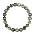 Green Zebra Jasper Stone Stretch Bracelet B2978-10MM