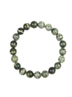 Green Zebra Jasper Stone Stretch Bracelet B2978-6MM
