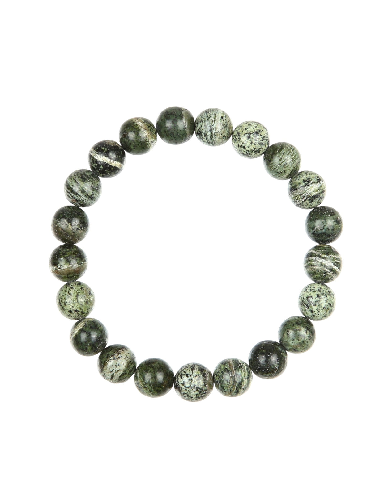 Green Zebra Jasper Stone Stretch Bracelet B2978-6MM