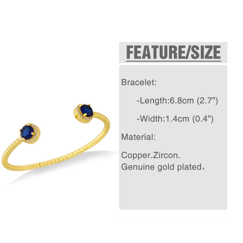 Zircon Copper Cuff Bracelet B3030