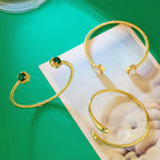 Zircon Copper Cuff Bracelet B3030