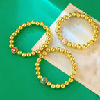 Evil Eye Zircon Bead Bracelet B3043