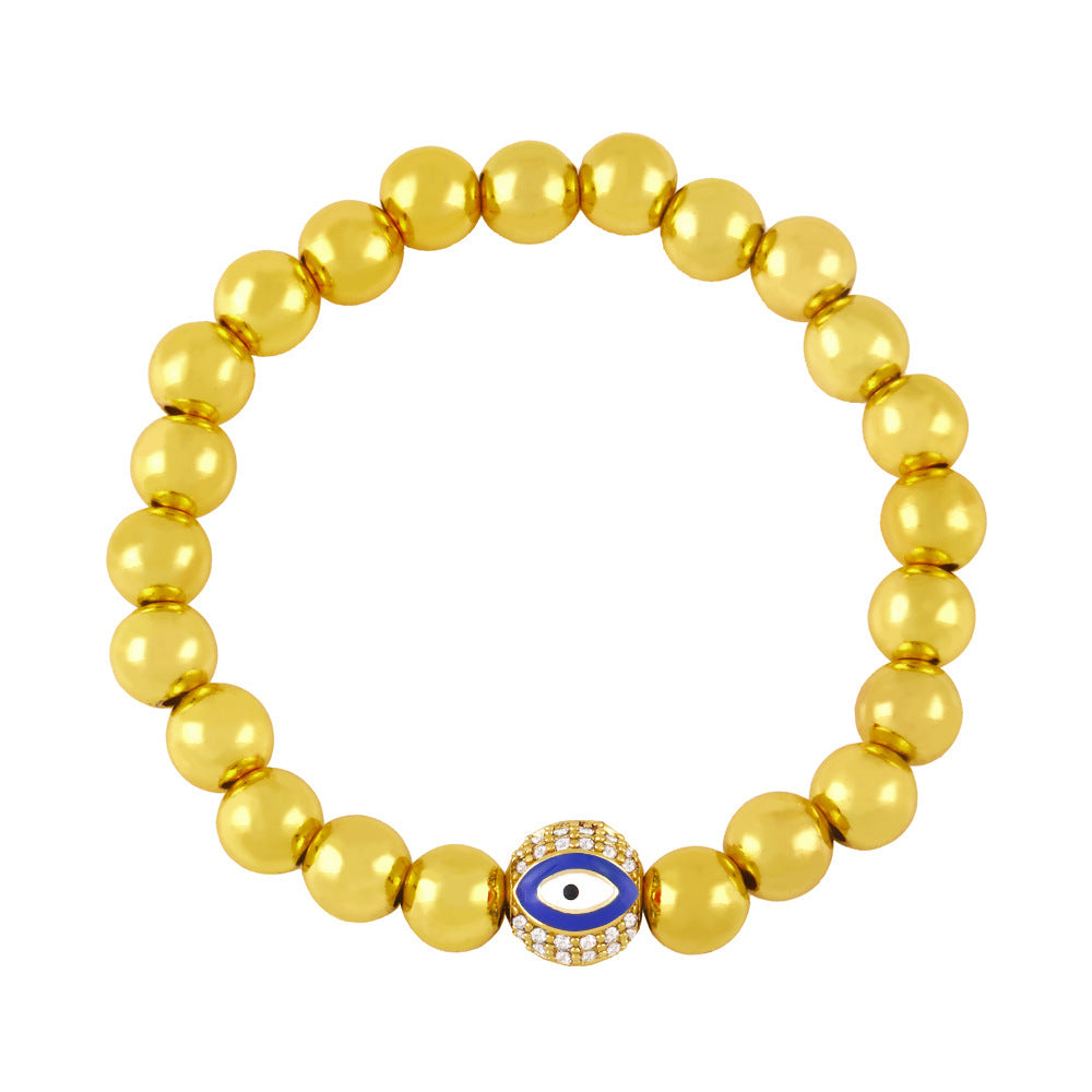 Evil Eye Zircon Bead Bracelet B3043