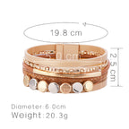 Alloy Leatherette Magnetic Bracelet B3047