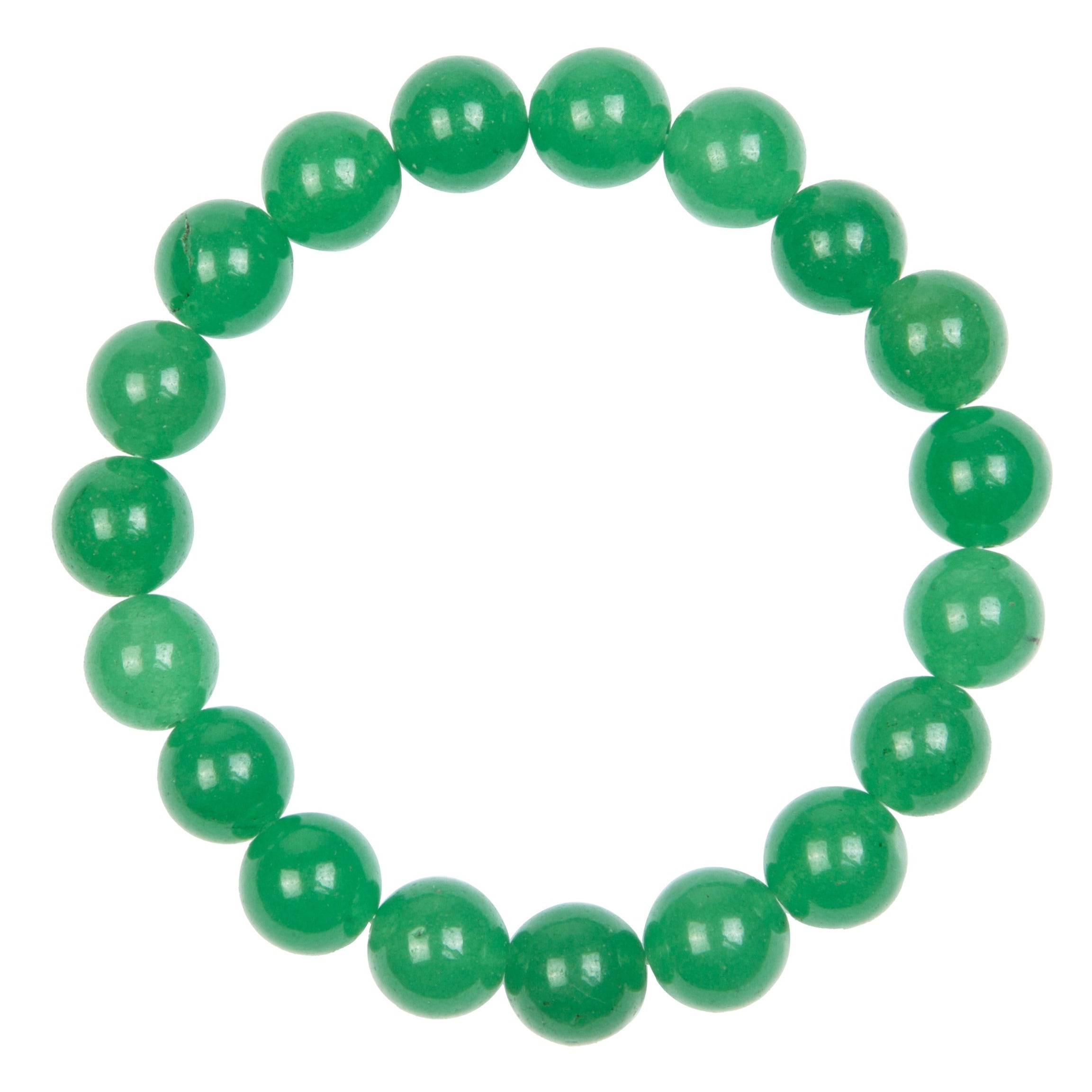 Colored Green Jade Stone Stretch Bracelet B3206-10MM