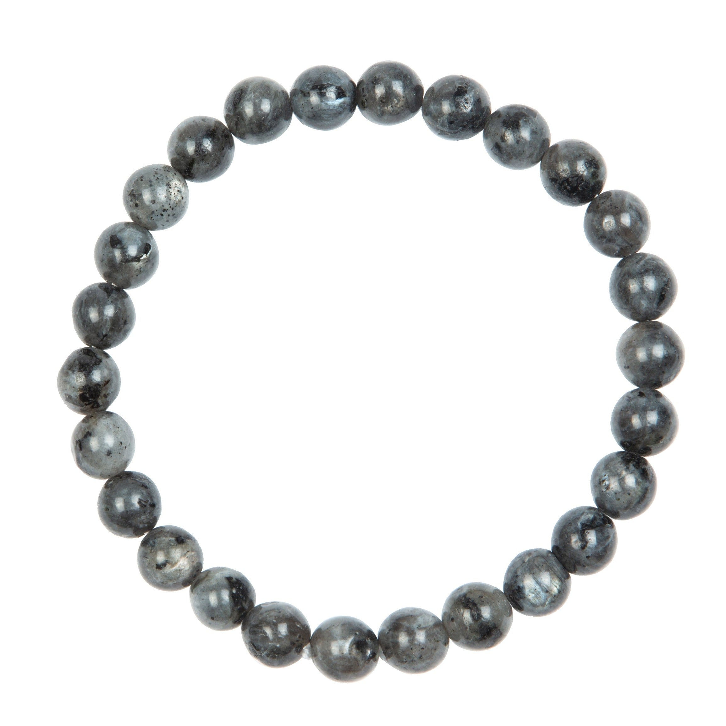 Black Labradorite Stone Stretch Men Bracelet B3230-8MM