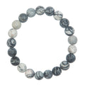Black Network Stone Stretch Men Bracelet B3231-10MM