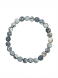 Black Network Stone Stretch Men Bracelet B3231-8MM