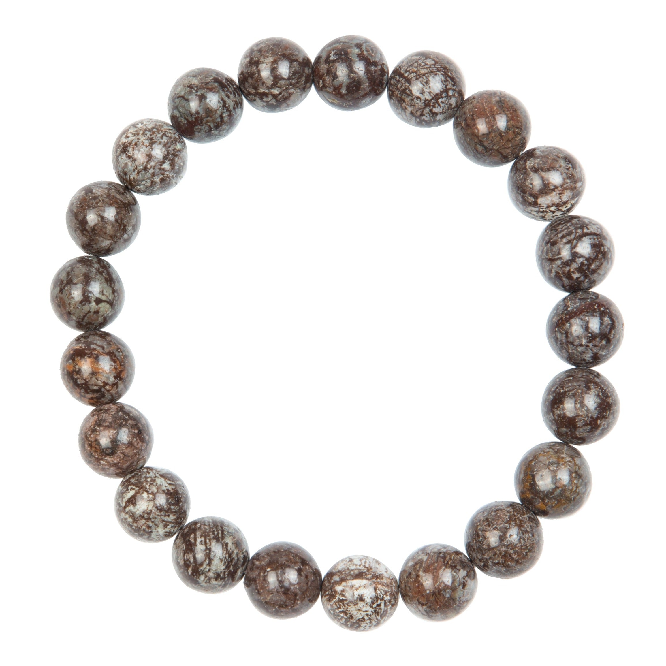 Red Snowflack Stone Stretch Men Bracelet B3233-10MM