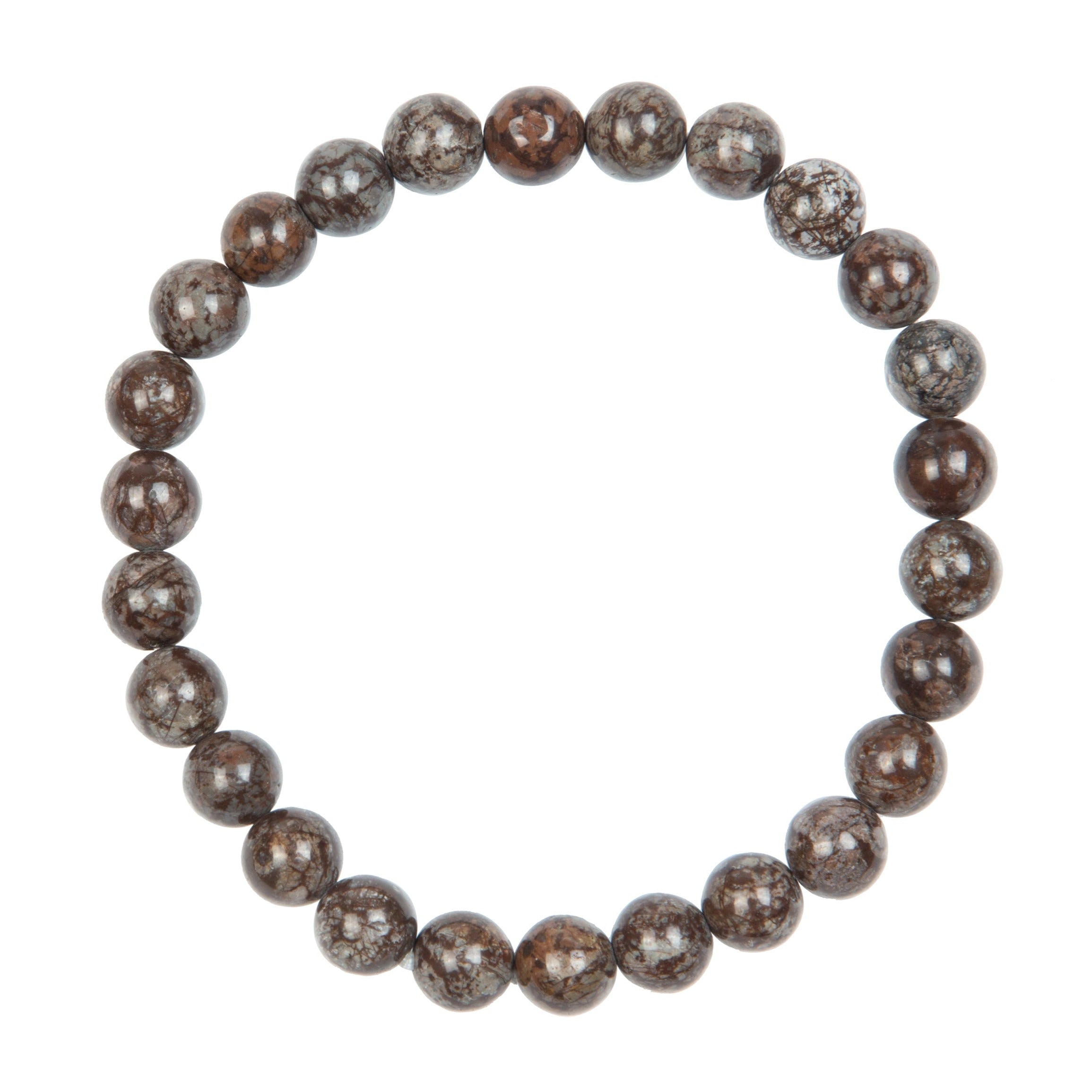Red Snowflack Stone Stretch Men Bracelet B3233-8MM