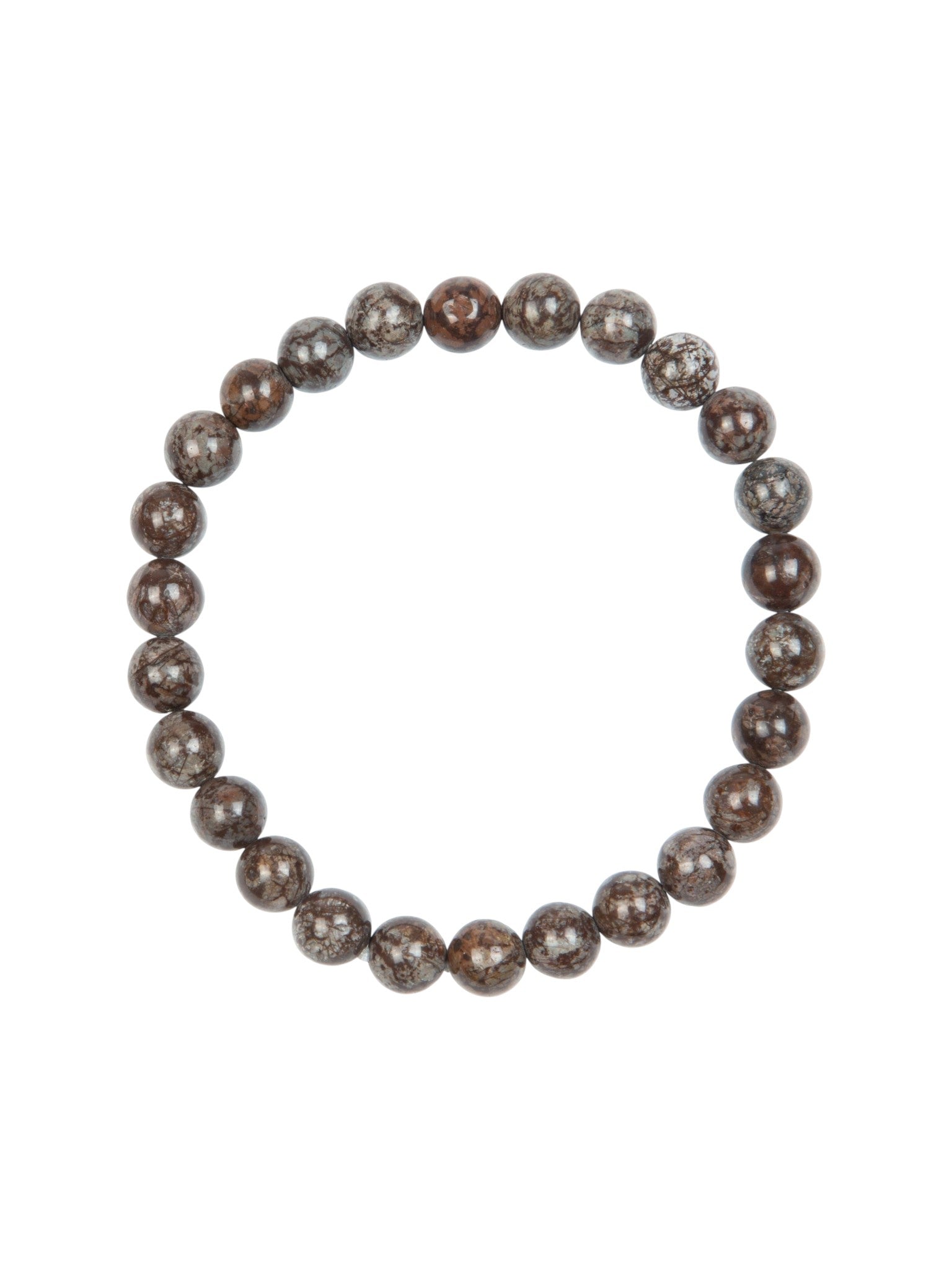 Red Snowflack Stone Stretch Men Bracelet B3233-8MM