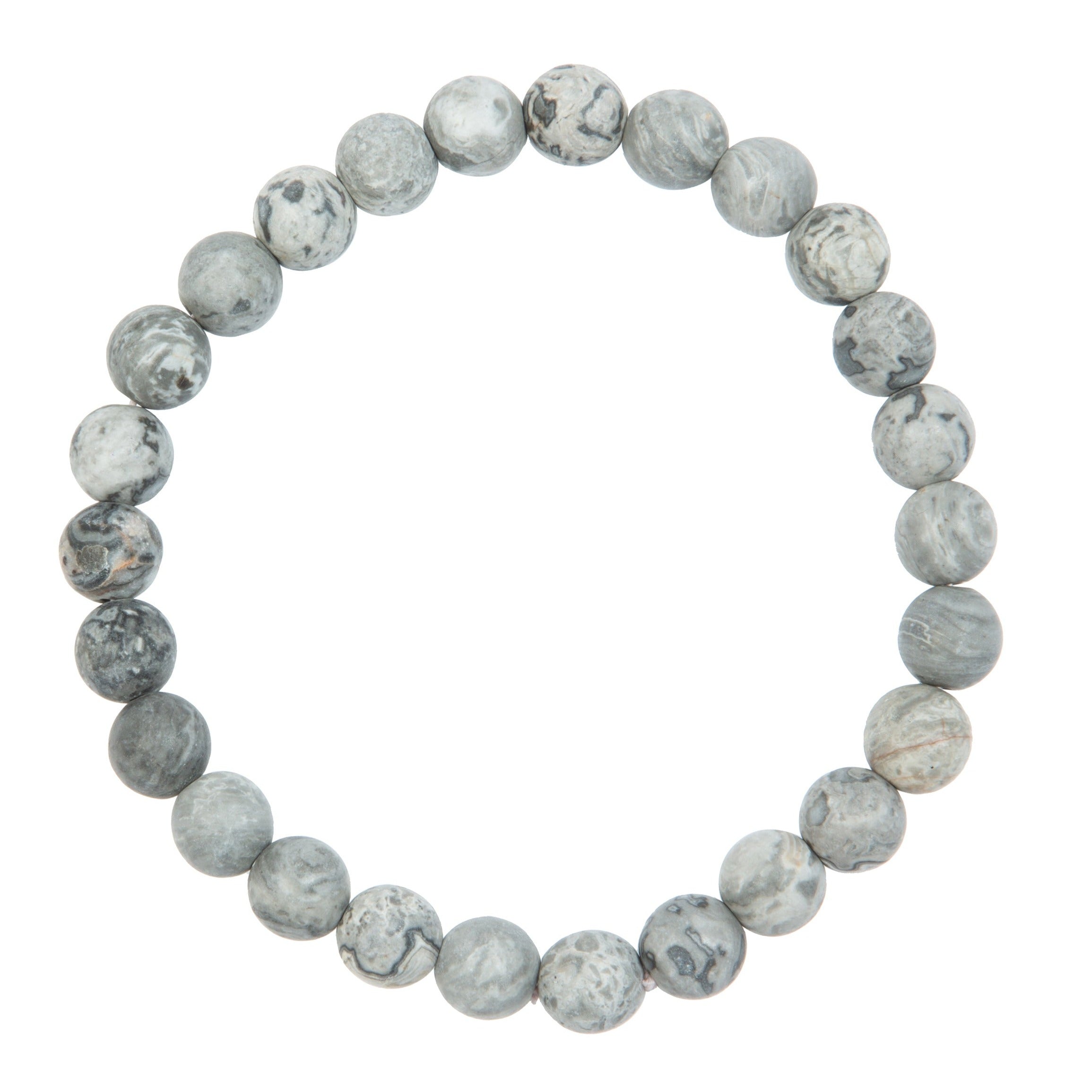 Atlas Jasper Stone Stretch Men Bracelet B3237-8MM