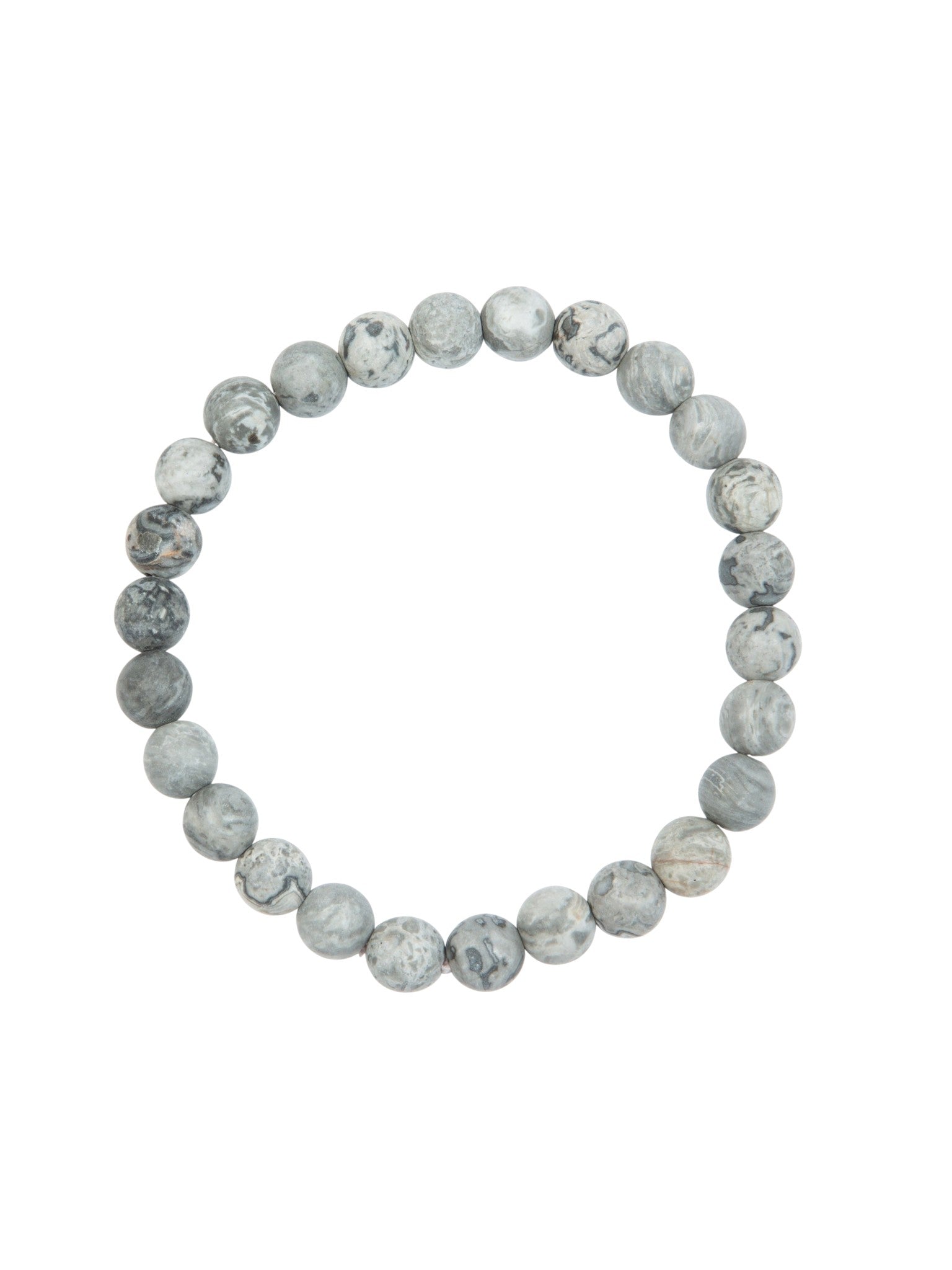 Atlas Jasper Stone Stretch Men Bracelet B3237-8MM