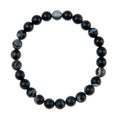 Black Striped Agate Stone Stretch Men Bracelet B3238-8MM