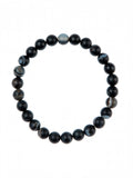 Black Striped Agate Stone Stretch Men Bracelet B3238-8MM