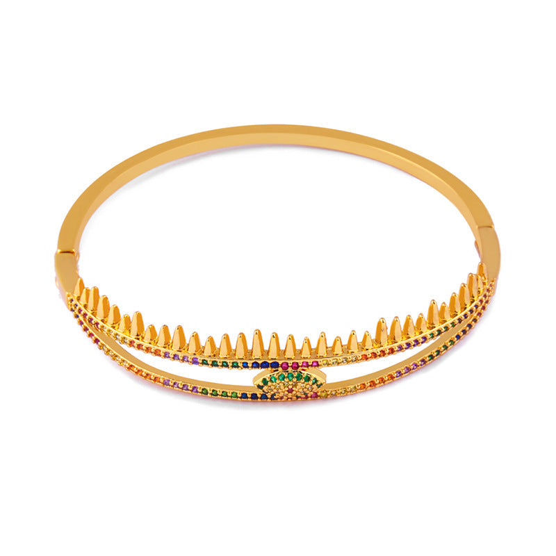 Evil Eye Zircon Cuff Bracelet B3322