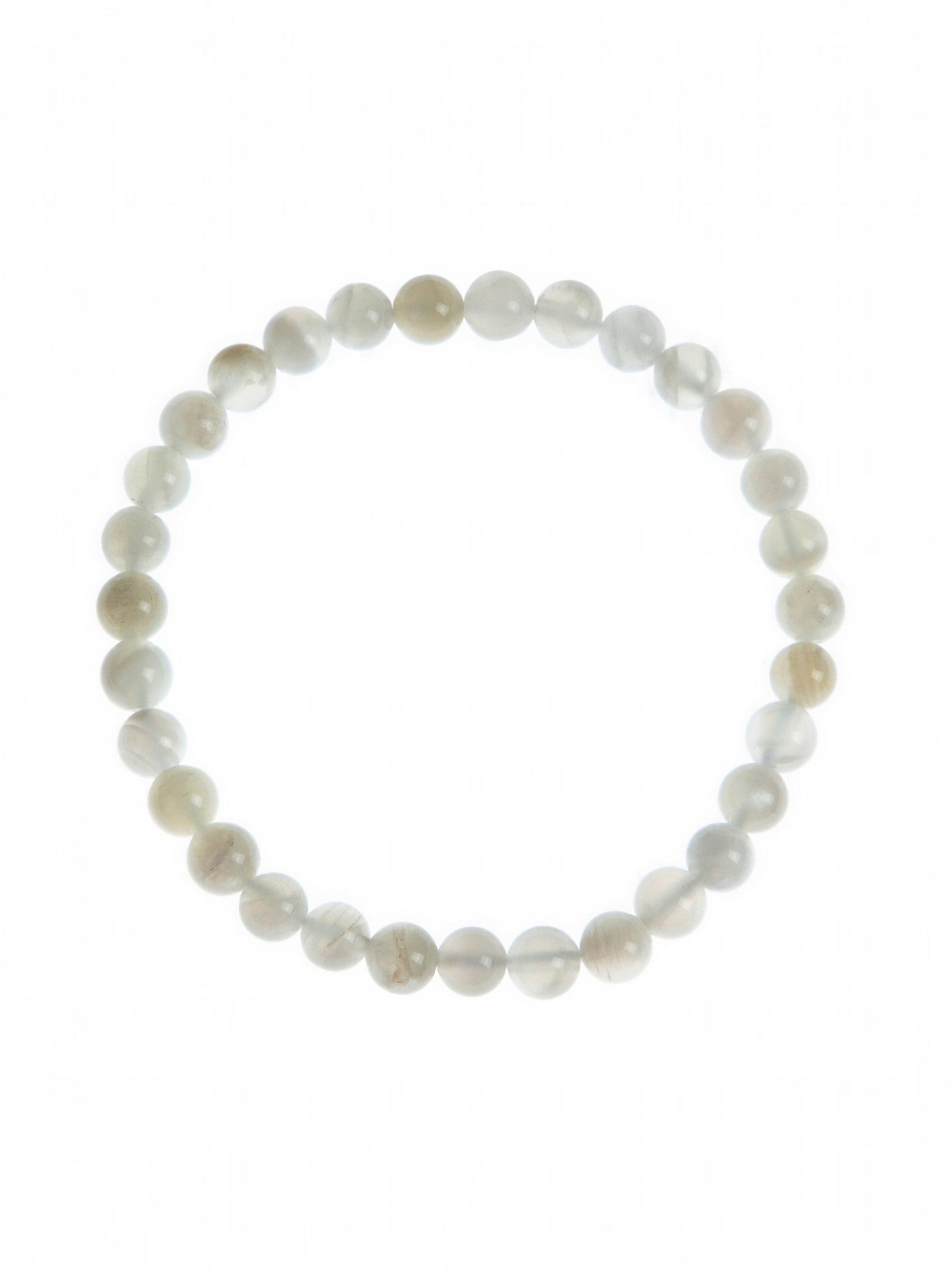 White Moon Stone Stretch Bracelet B3426-6MM