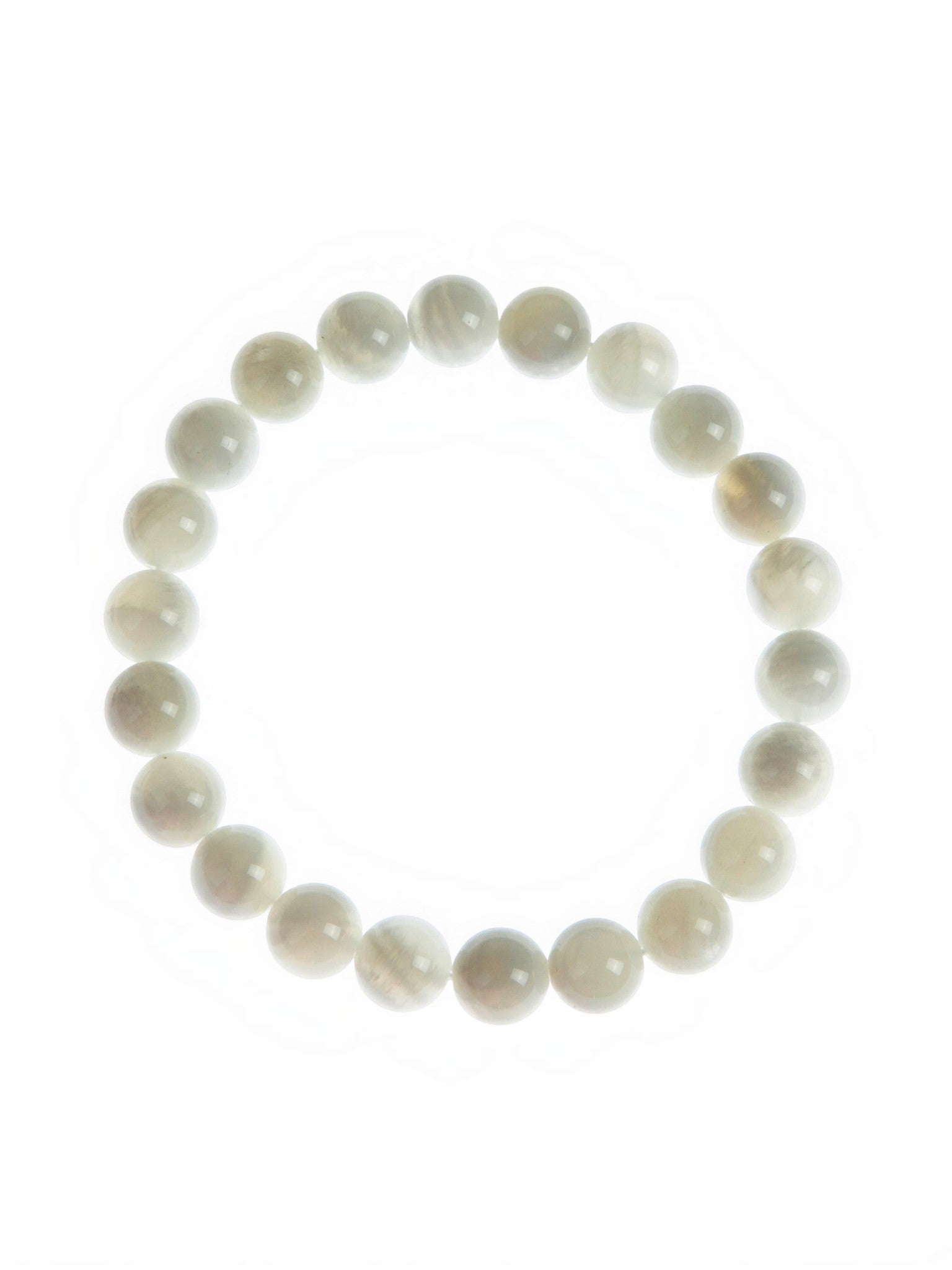 White Moon Stone Stretch Bracelet B3426-8MM