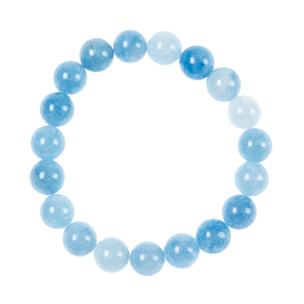 Blue Jade Stone Stretch Bracelets B3434-4MM