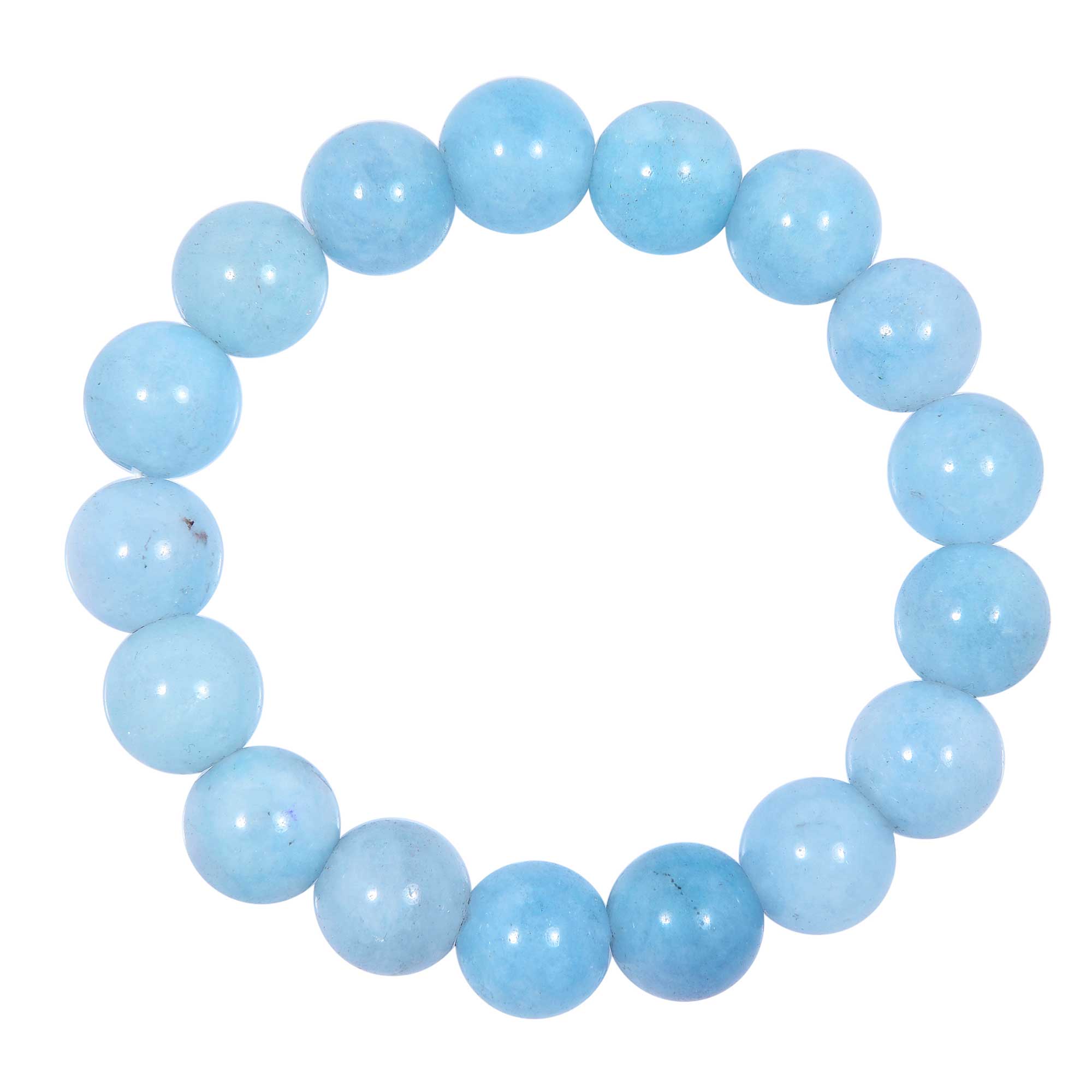 Blue Jade Stone Stretch Bracelets B3434-12MM