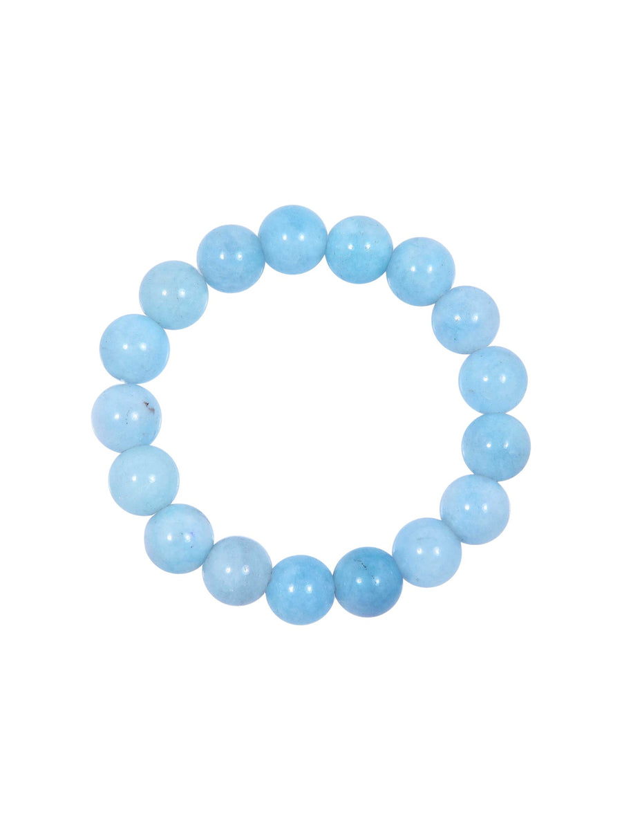 Blue Jade Stone Stretch Bracelet B3434-12MM