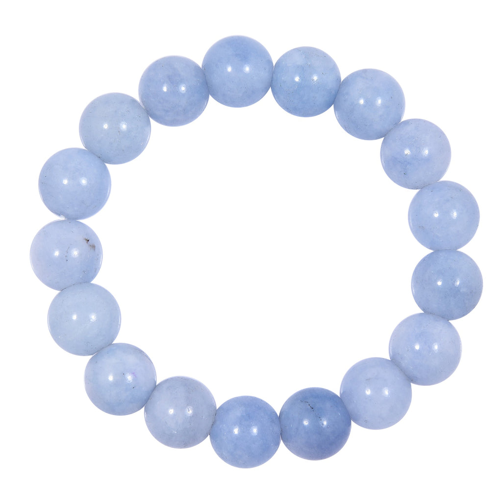 Blue Jade Stone Stretch Bracelets B3434-4MM