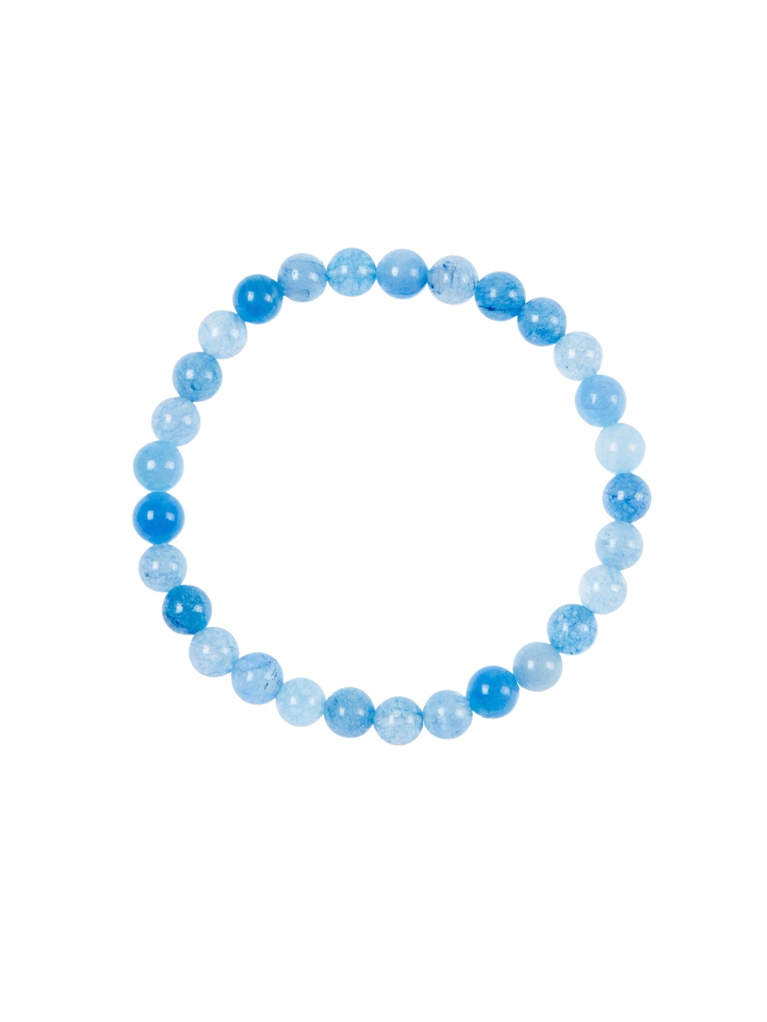 Blue Jade Stone Stretch Bracelets B3434-12MM