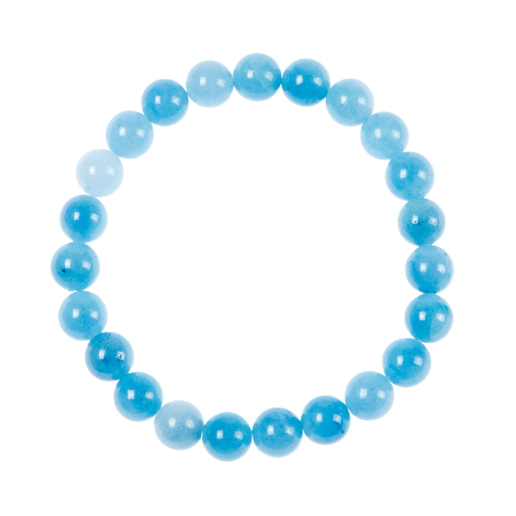 Blue Jade Stone Stretch Bracelets B3434-12MM