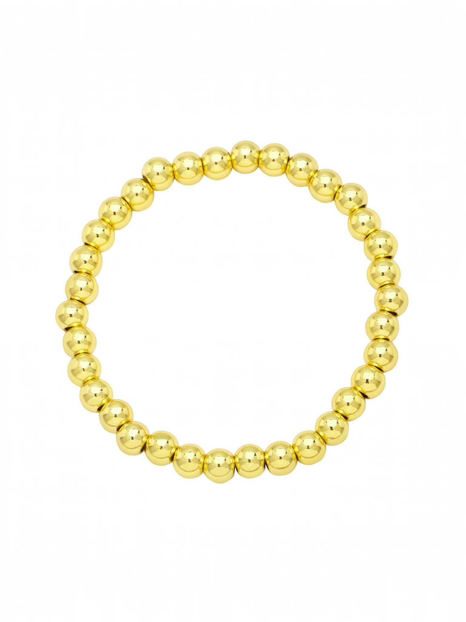 Golden Hematite Bead Stretch Bracelet B3443-Gold-10MM