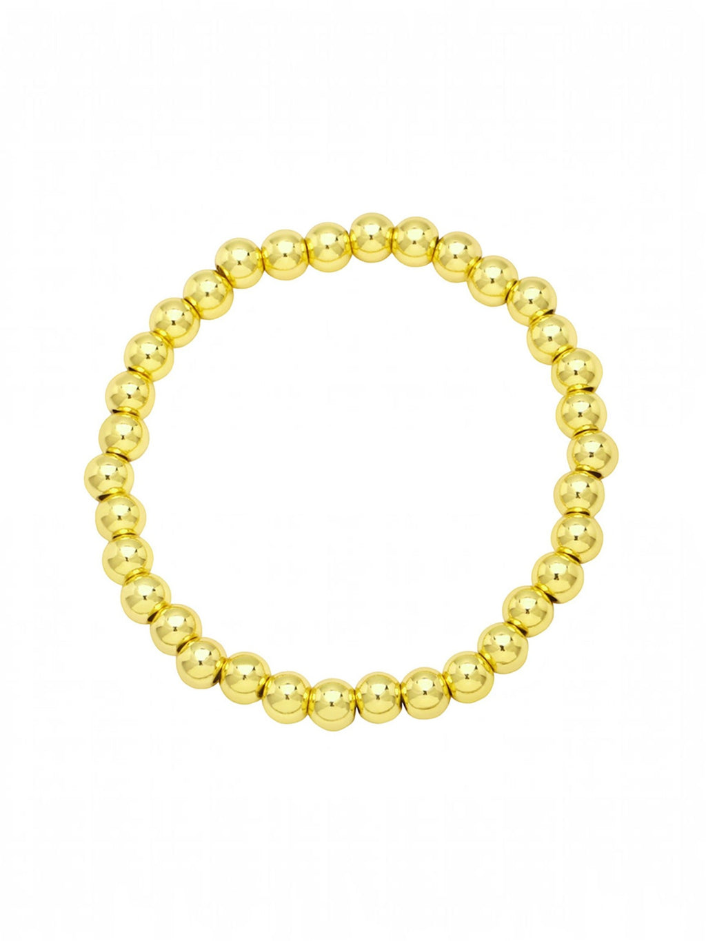 Golden Hematite Bead Stretch Bracelet B3443-Gold-8MM