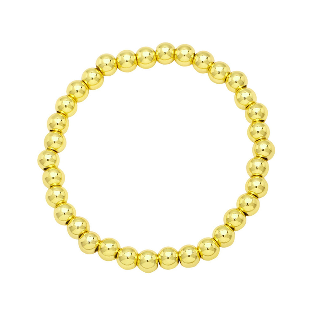 Golden Hematite Bead Stretch Bracelet B3443-Gold-8MM