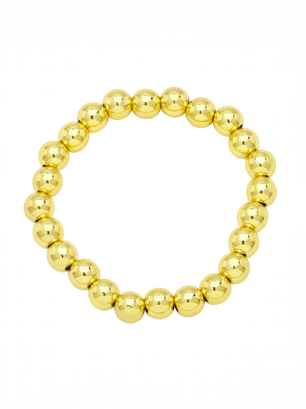 Golden Hematite Bead Stretch Bracelet B3443-Gold-10MM