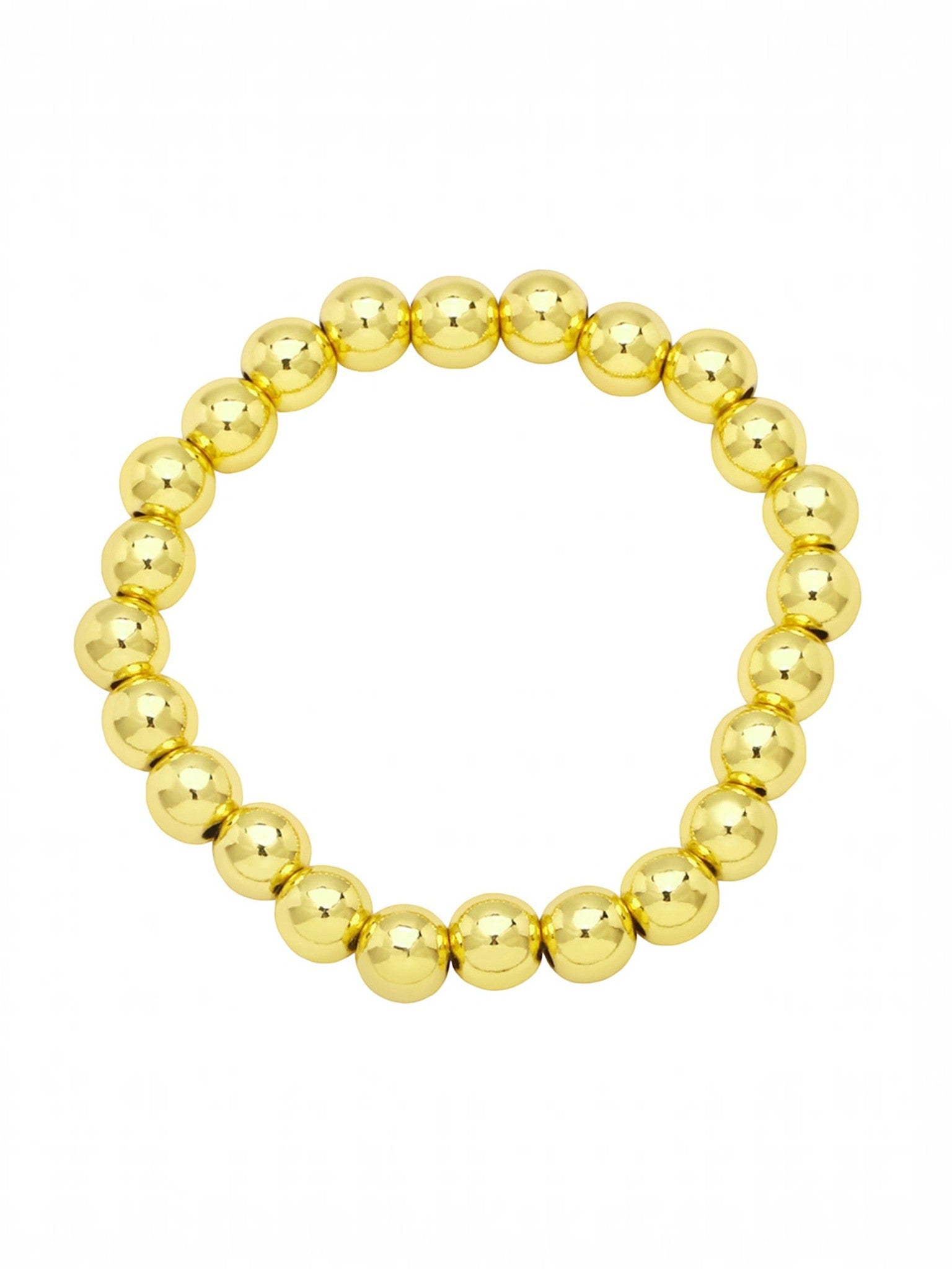 Golden Hematite Bead Stretch Bracelet B3443-Gold-10MM