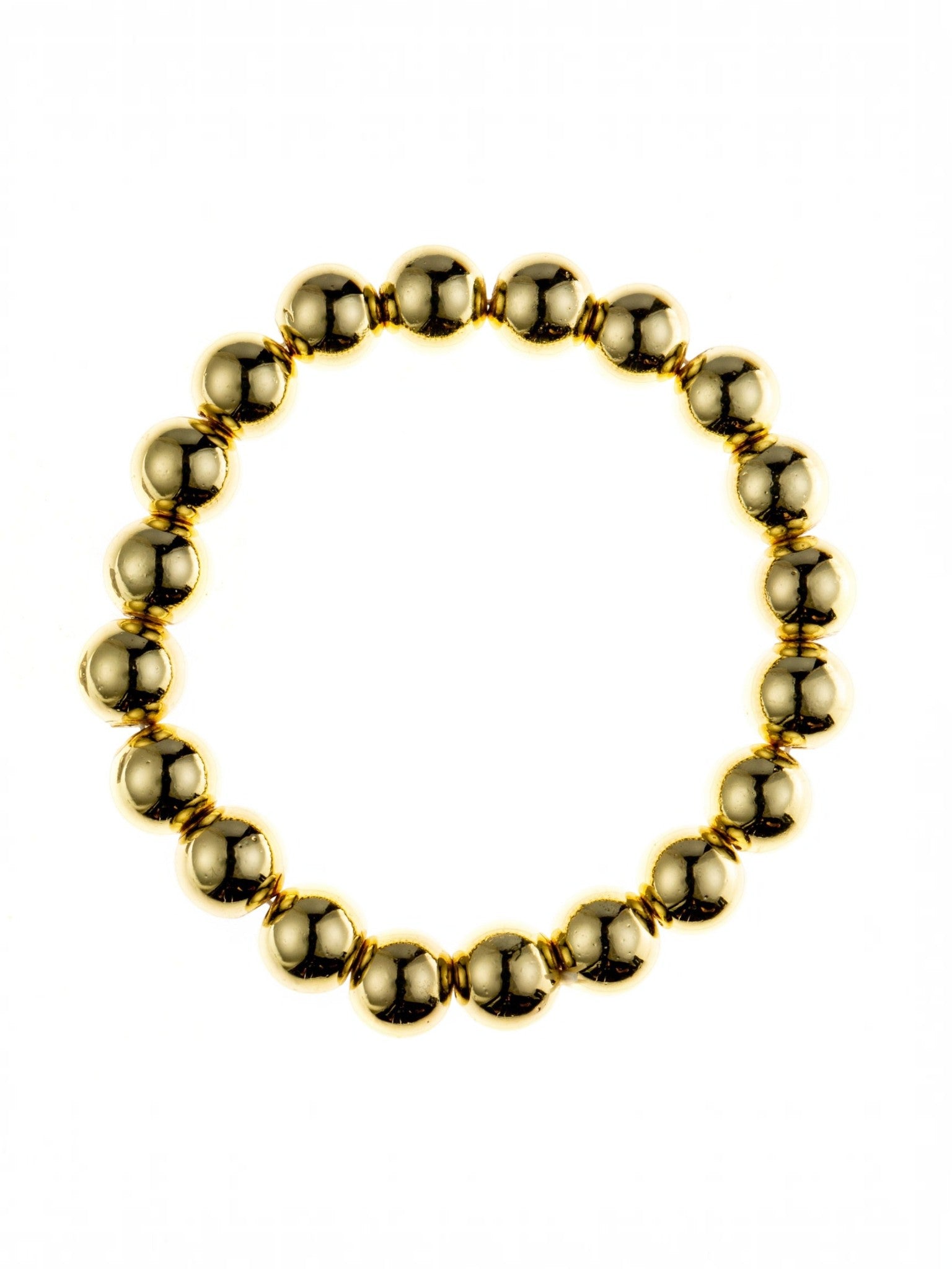 Golden Hematite Bead Stretch Bracelet B3443-Gold-8MM