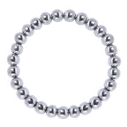 Golden Hematite Bead Stretch Bracelet B3443-Silver-8MM