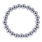 Golden Hematite Bead Stretch Bracelet B3443-Silver-8MM