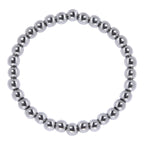 Golden Hematite Bead Stretch Bracelet B3443-Silver-8MM