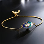 Fatima Palm Cubic Zirconia Chain Bracelet B3470