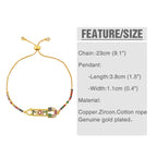 MOM Cubic Zirconia Chain Bracelet B3472