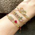 MOM Cubic Zirconia Chain Bracelet B3472
