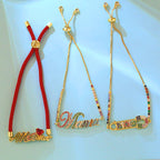 MOM Cubic Zirconia Chain Bracelet B3472