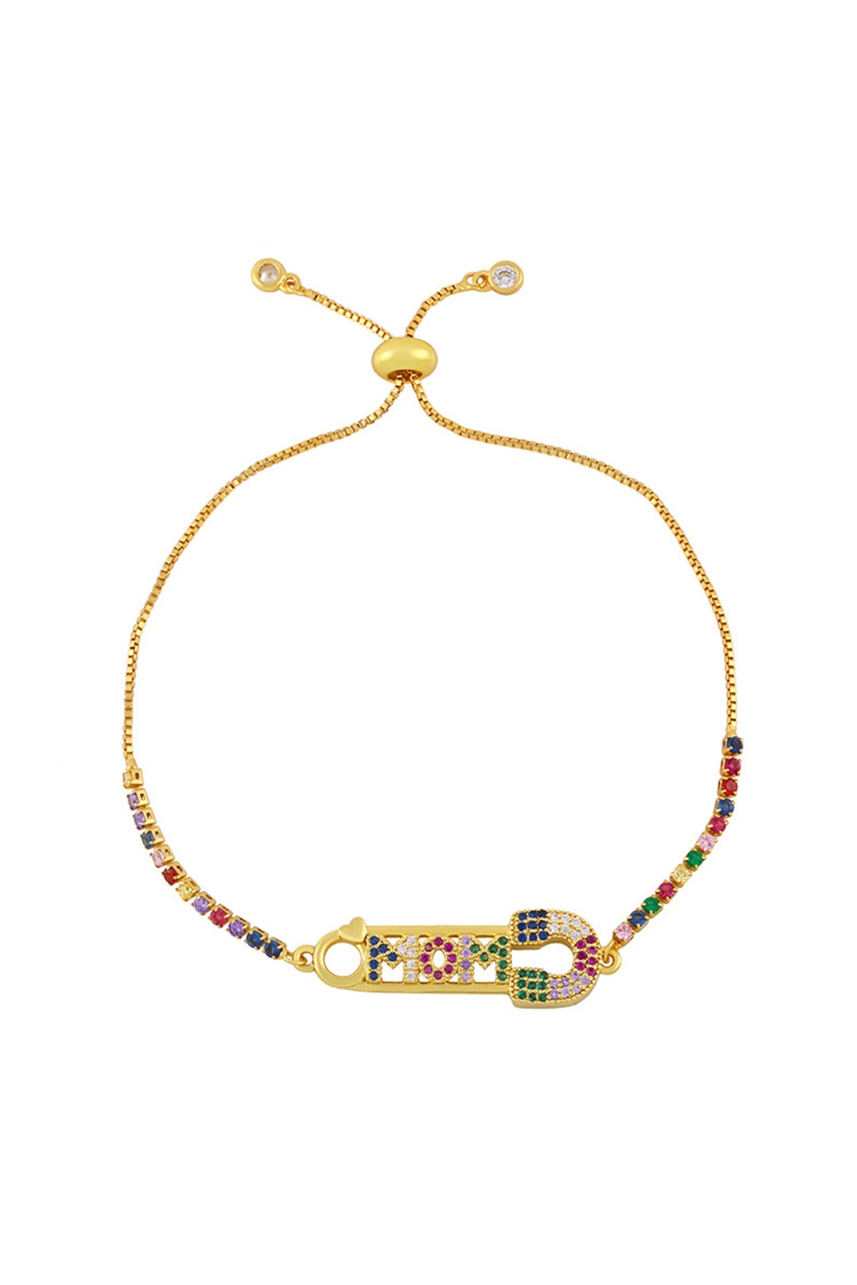 MOM Cubic Zirconia Chain Bracelet B3472