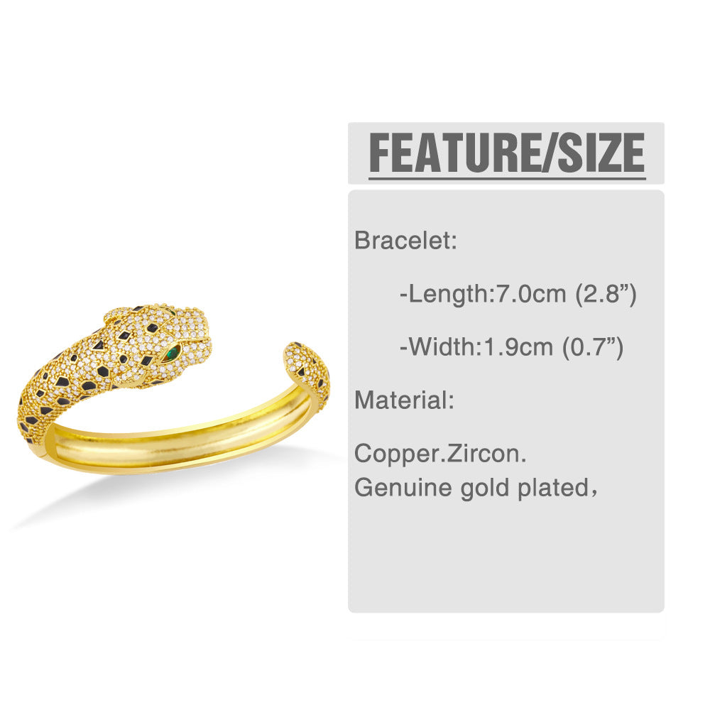 Leopard Cubic Zirconia Copper Bracelet B3475