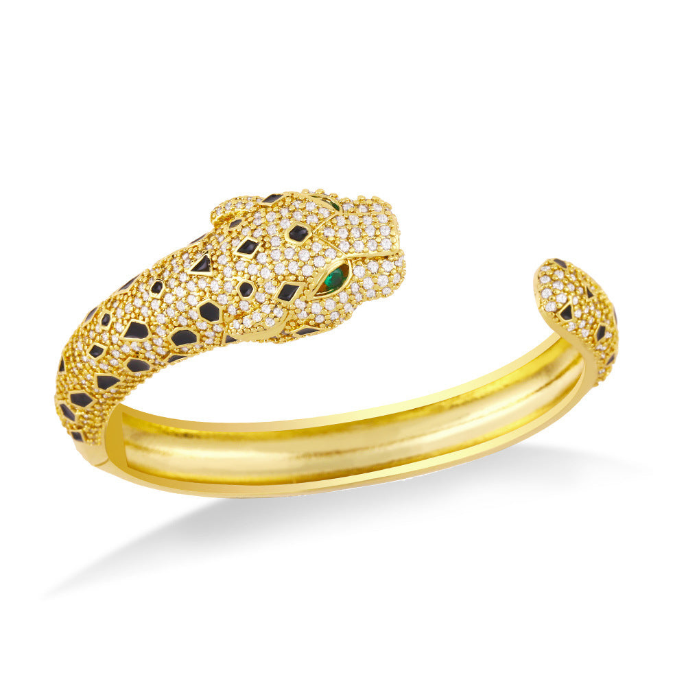 Leopard Cubic Zirconia Copper Bracelet B3475