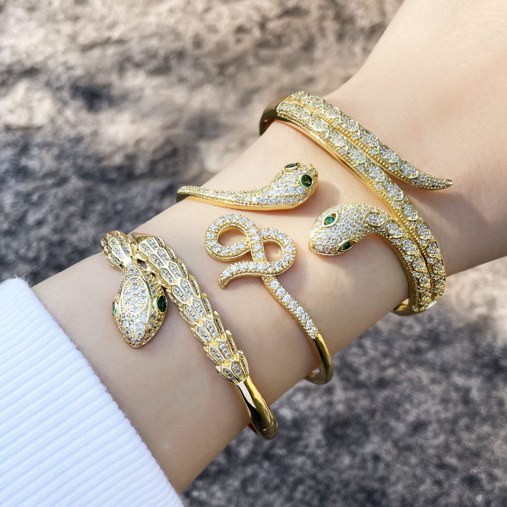 Snake Cubic Zirconia Copper Bracelet B3480