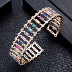 Hollow Cubic Zirconia Cuff Bracelet B3496